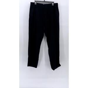 BANANA REPUBLIC Men's Black Solid Modern-Fit Wool Straight-Leg Pants SZ 33X32